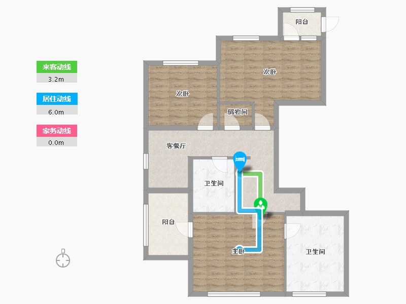 内蒙古自治区-鄂尔多斯市-万正丽景-112.80-户型库-动静线