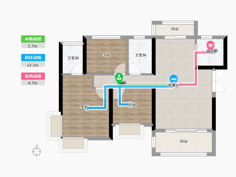 湖南省-湘潭市-九华金水湾-100.00-户型库-动静线