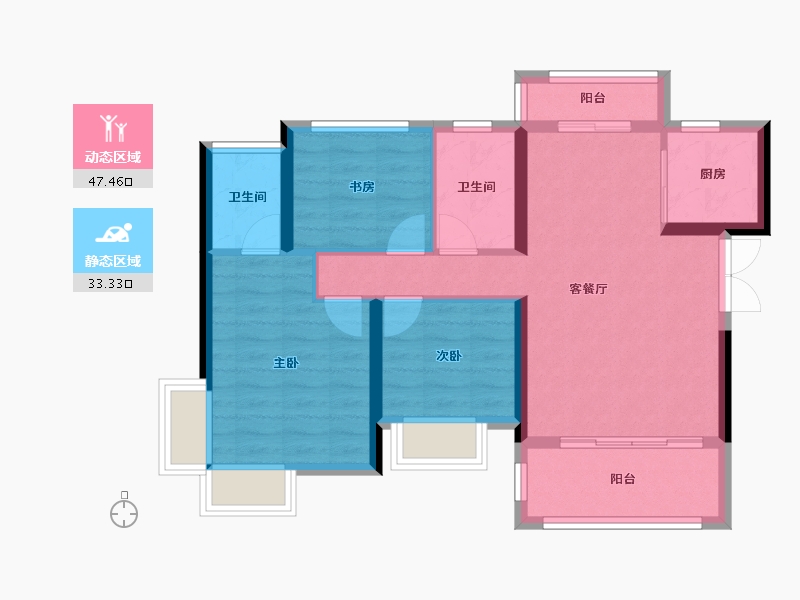 湖南省-湘潭市-九华金水湾-100.00-户型库-动静分区