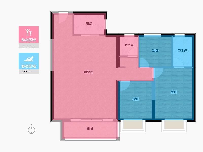 陕西省-西安市-高科·枫林九里丨境阅里-81.09-户型库-动静分区