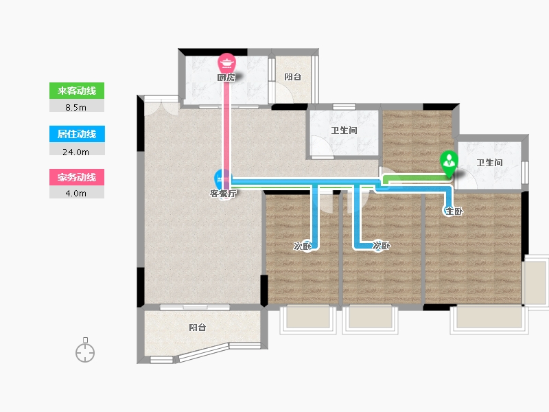 广东省-广州市-富力广场-S1-105.21-户型库-动静线