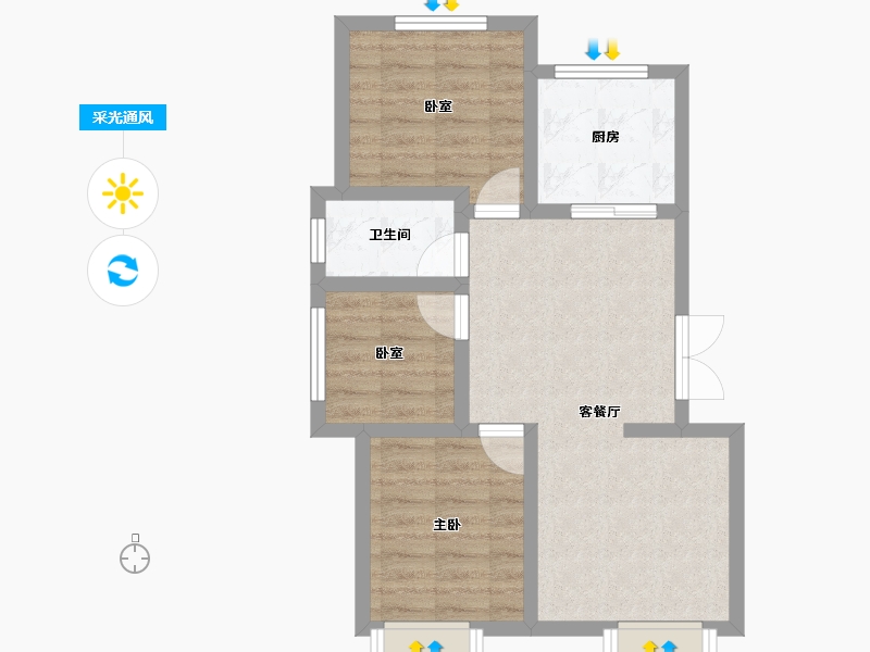 河北省-保定市-龙腾一品-57.84-户型库-采光通风