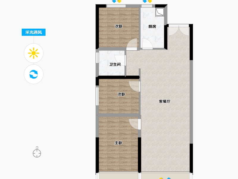 内蒙古自治区-乌海市-山河国际-91.20-户型库-采光通风