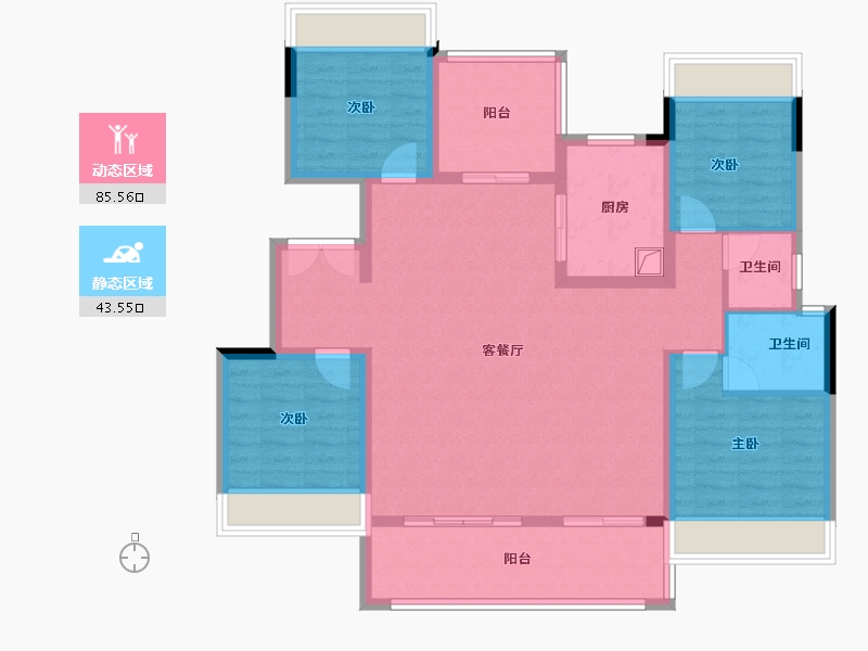 湖北省-荆门市-长宁书院-116.04-户型库-动静分区