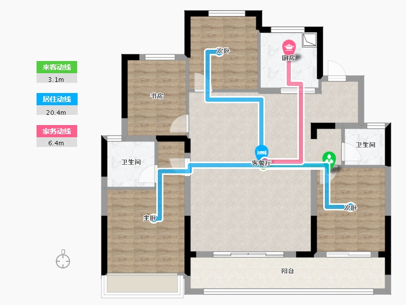 浙江省-杭州市-望云璟晨府-111.20-户型库-动静线