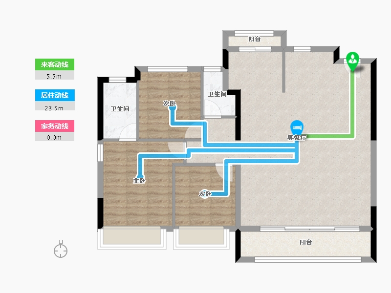 陕西省-西安市-华润置地港悦城嘉悦-99.85-户型库-动静线