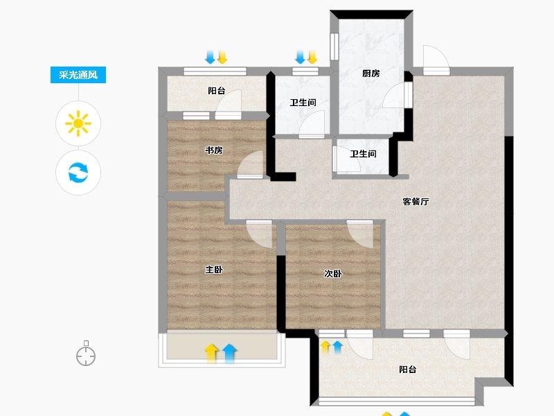 山东省-青岛市-青铁·芳华地-78.40-户型库-采光通风