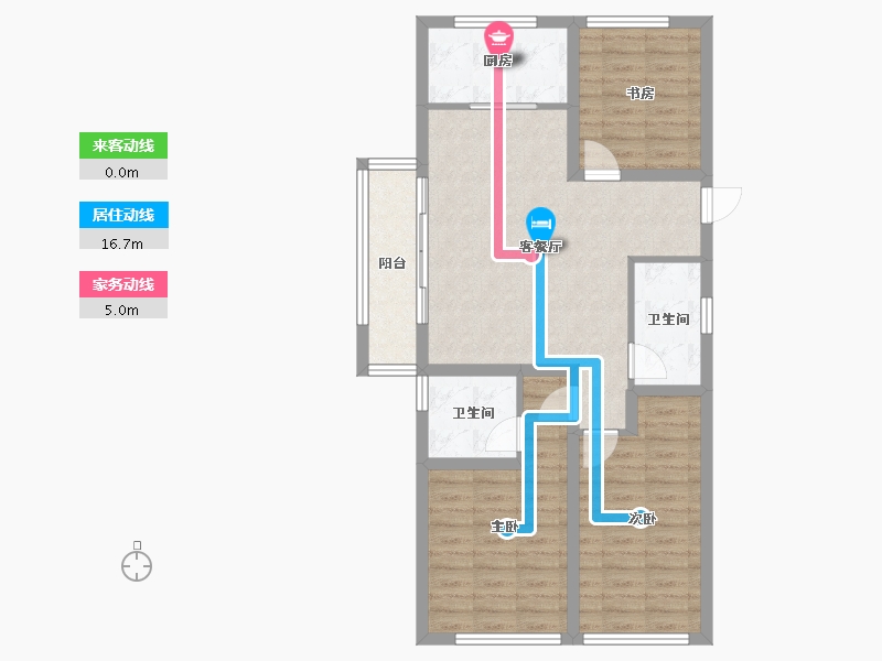 浙江省-杭州市-宁巢美地公寓五区-93.24-户型库-动静线