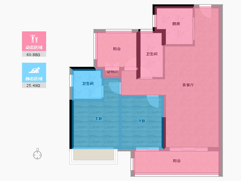 广东省-惠州市-昊艺尚苑-77.24-户型库-动静分区