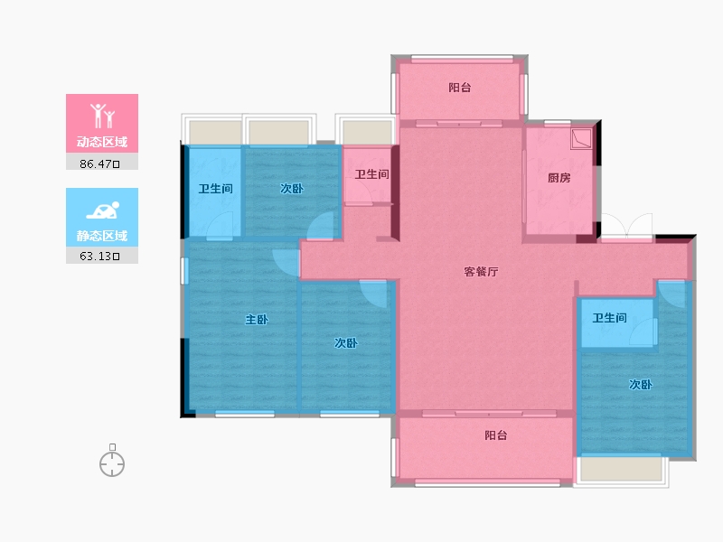 江西省-鹰潭市-江上云筑-136.00-户型库-动静分区