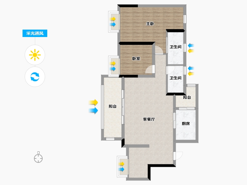 重庆-重庆市-鸿鸥山屿城-103.74-户型库-采光通风