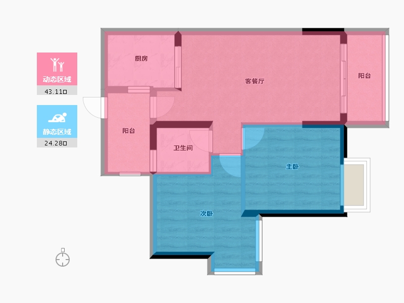 四川省-成都市-润弘丽都-60.05-户型库-动静分区