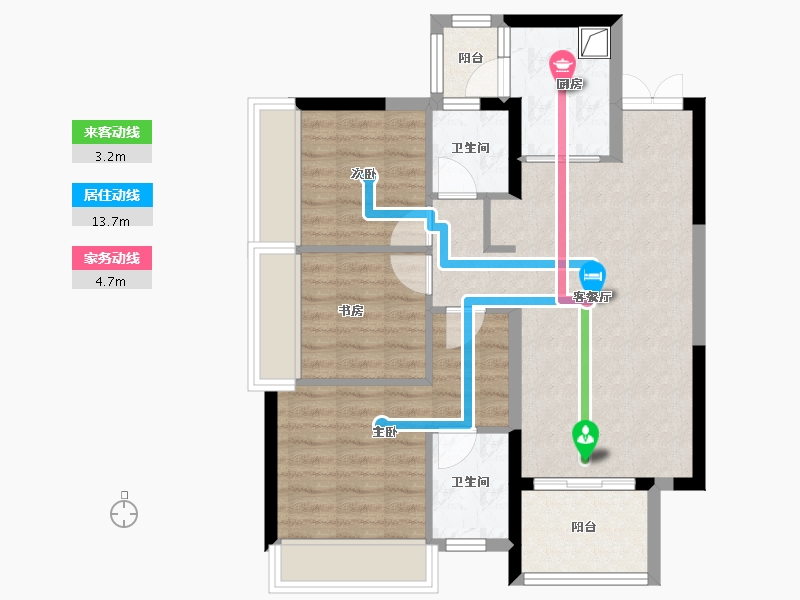 贵州省-贵阳市-中铁尚和锦城-72.05-户型库-动静线