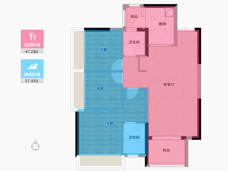 贵州省-贵阳市-中铁尚和锦城-72.05-户型库-动静分区