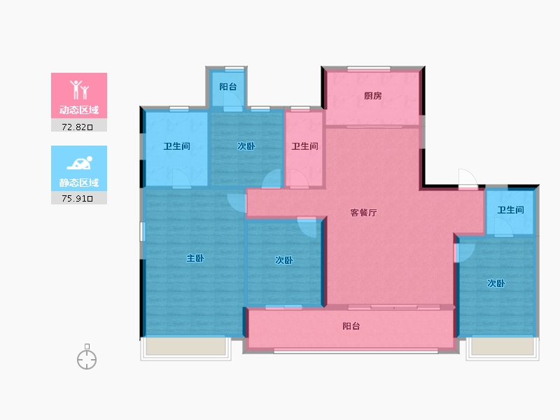 浙江省-杭州市-璞御栖湖府-135.79-户型库-动静分区