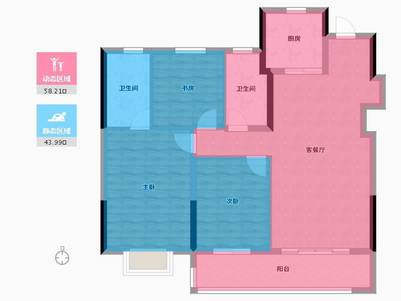 浙江省-宁波市-轨交·阅塘著府-92.20-户型库-动静分区