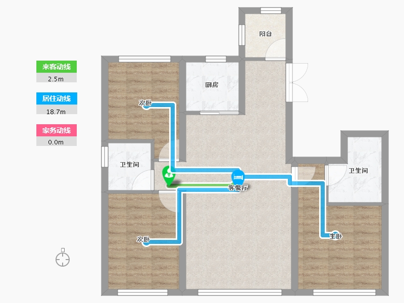 辽宁省-大连市-铁龙·连兴里-77.56-户型库-动静线