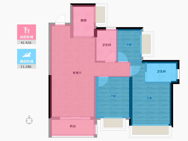 广东省-深圳市-中洲迎玺-65.46-户型库-动静分区