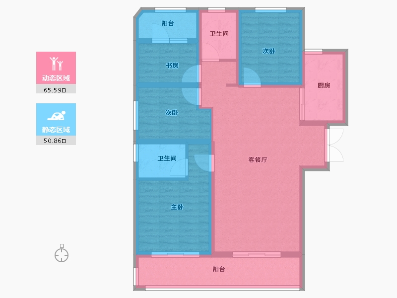 河南省-郑州市-金桥西棠-104.00-户型库-动静分区