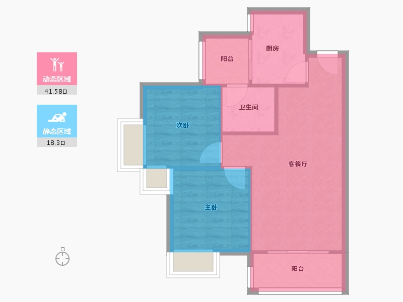 四川省-成都市-胜天人居-60.00-户型库-动静分区