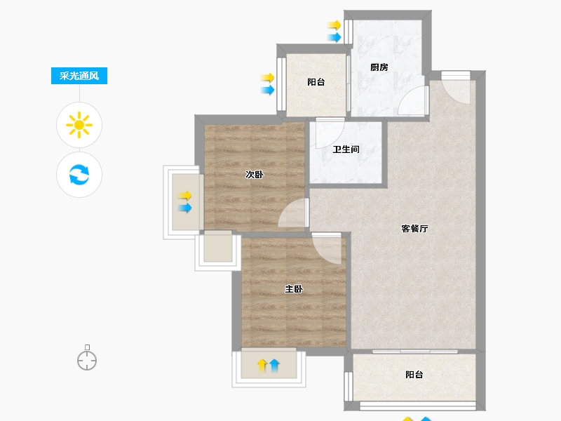 四川省-成都市-胜天人居-60.00-户型库-采光通风