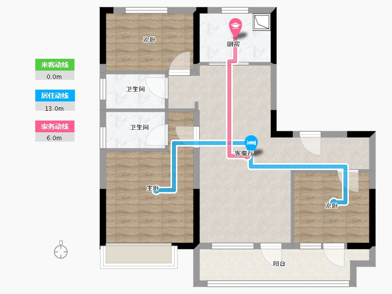 山东省-烟台市-碧桂园凤凰铭著-92.00-户型库-动静线