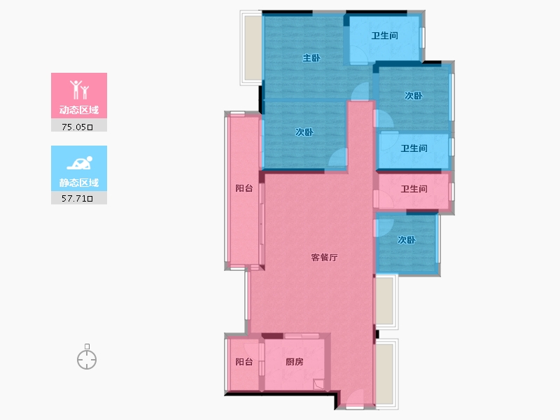 广东省-肇庆市-华侨城湾区西部-114.40-户型库-动静分区