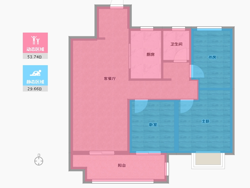 江苏省-徐州市-保利万科·兴望-74.57-户型库-动静分区