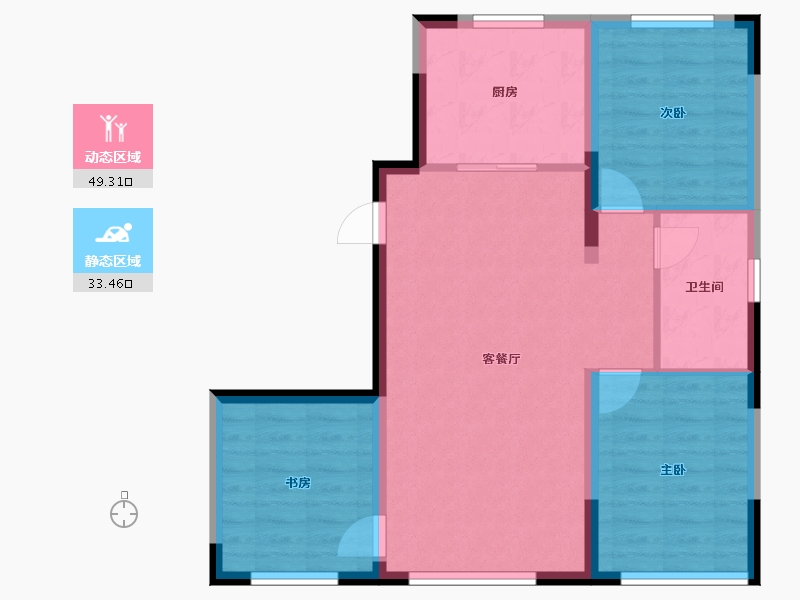 吉林省-长春市-万盛书院-74.59-户型库-动静分区