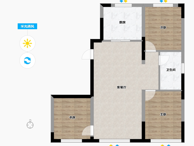 吉林省-长春市-万盛书院-74.59-户型库-采光通风