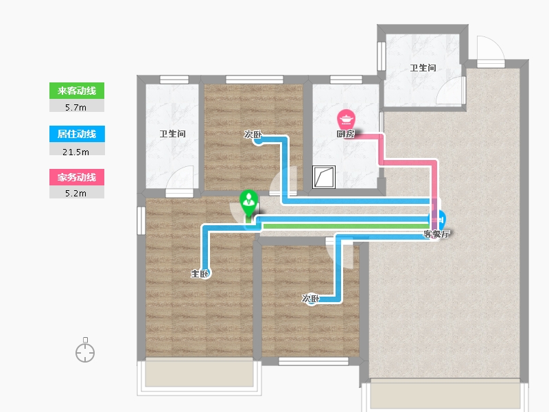 河北省-保定市-绿城·保定蘭园-82.20-户型库-动静线