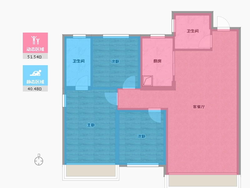 河北省-保定市-绿城·保定蘭园-82.20-户型库-动静分区