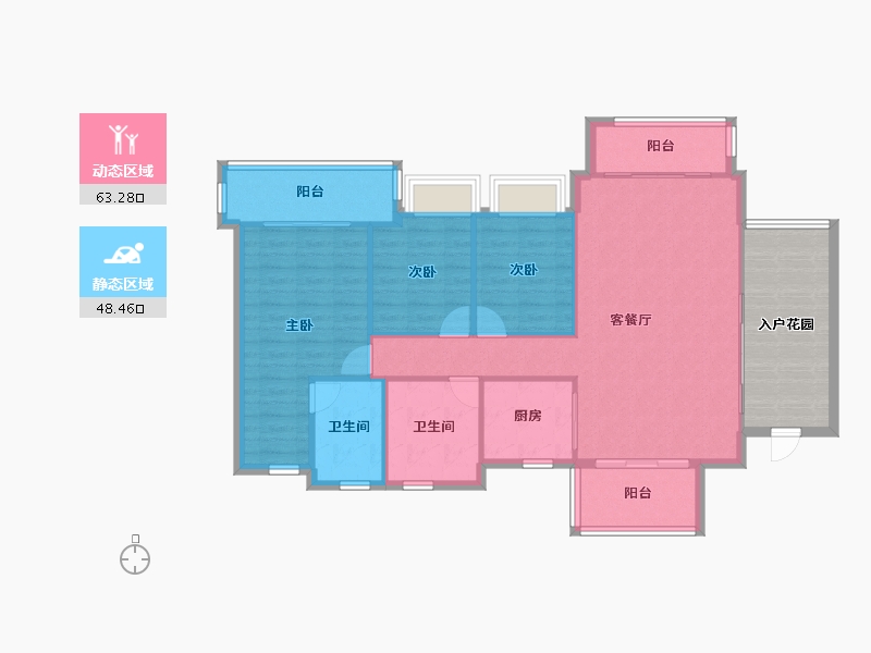 广东省-佛山市-利豪花园-110.40-户型库-动静分区