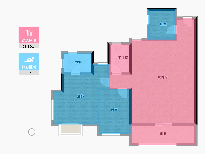 广东省-广州市-广州城投·天禧-86.32-户型库-动静分区