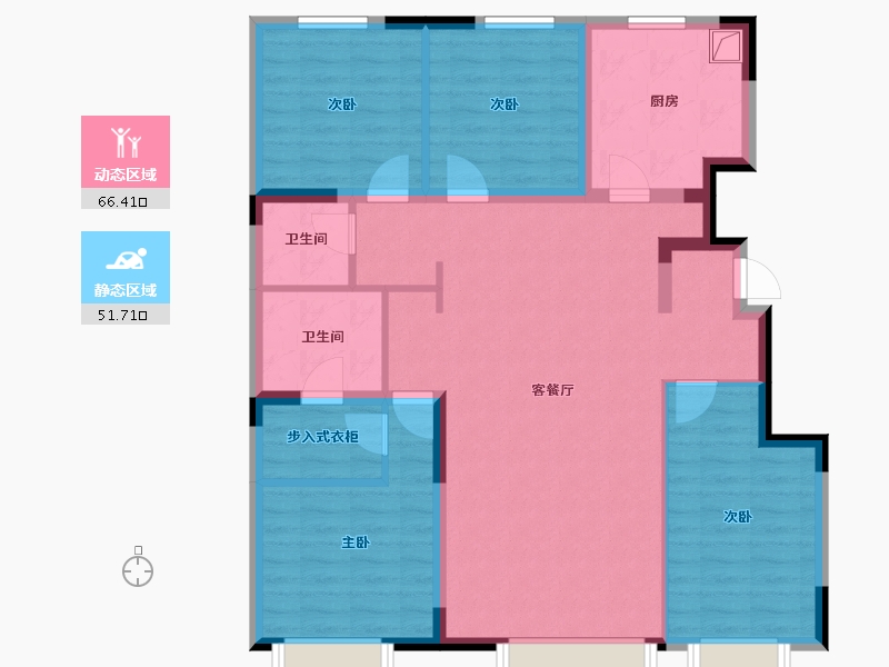 吉林省-长春市-领秀蓝珀湖4期-108.80-户型库-动静分区