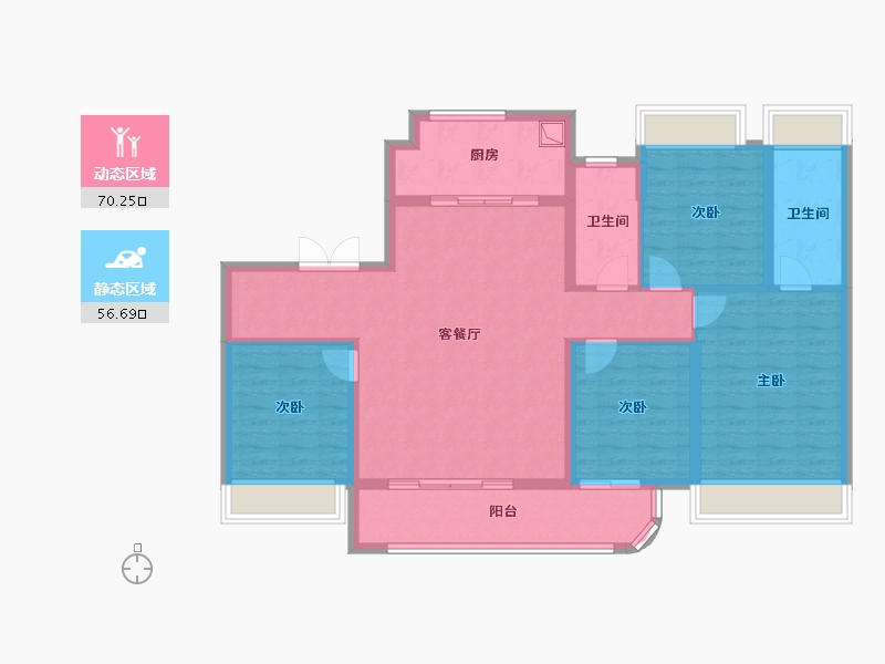 湖北省-武汉市-香港置地·金地·峯璟-114.40-户型库-动静分区