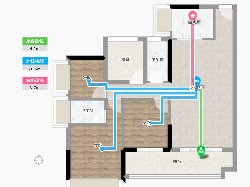 广东省-中山市-中兴智慧城懿禧府-74.06-户型库-动静线