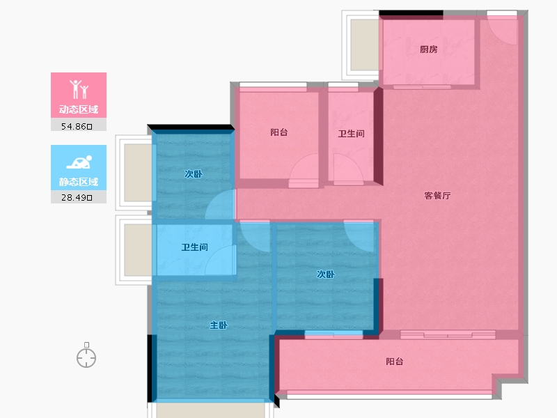 广东省-中山市-中兴智慧城懿禧府-74.06-户型库-动静分区