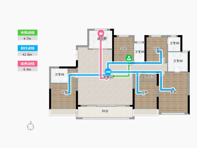 浙江省-杭州市-滨江奥印潮观府-189.07-户型库-动静线