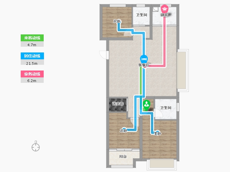 山西省-太原市-逸宸新境界-96.00-户型库-动静线