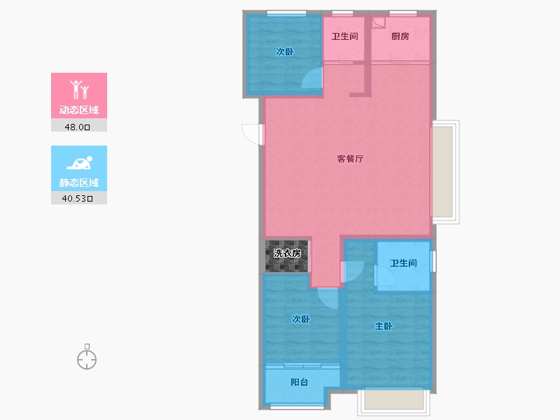 山西省-太原市-逸宸新境界-96.00-户型库-动静分区