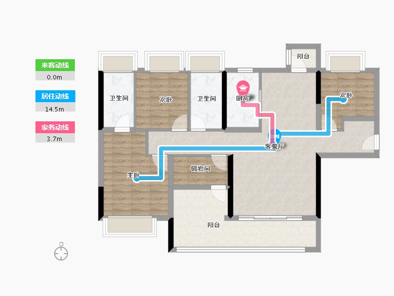 湖南省-长沙市-长房欣望府-97.47-户型库-动静线