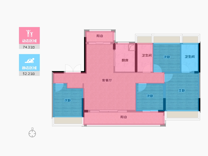 江苏省-苏州市-中建熙辰上院-114.40-户型库-动静分区