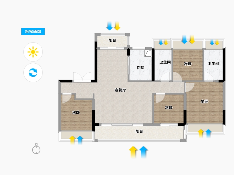 江苏省-苏州市-中建熙辰上院-114.40-户型库-采光通风