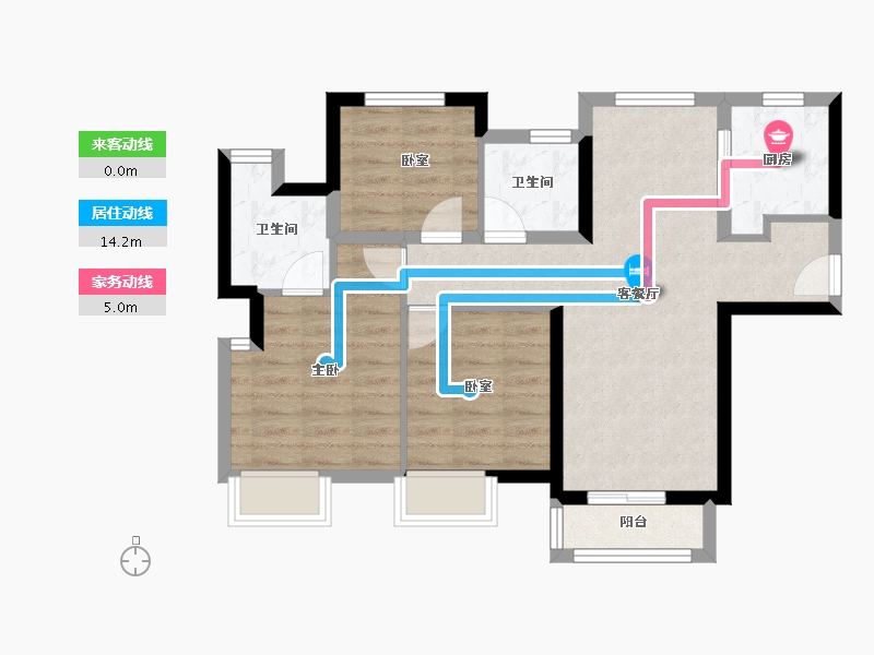 福建省-厦门市-象屿自在海-68.58-户型库-动静线