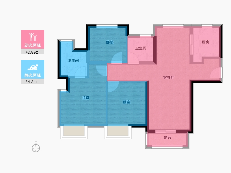 福建省-厦门市-象屿自在海-68.58-户型库-动静分区