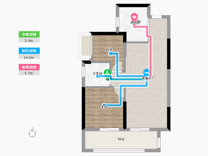 广西壮族自治区-南宁市-邕府·紫荆园-57.28-户型库-动静线