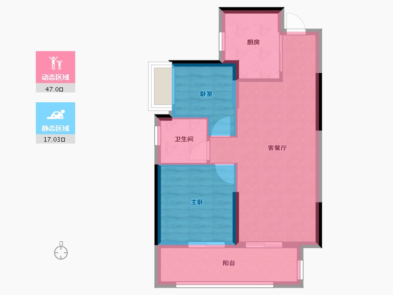 广西壮族自治区-南宁市-邕府·紫荆园-57.28-户型库-动静分区