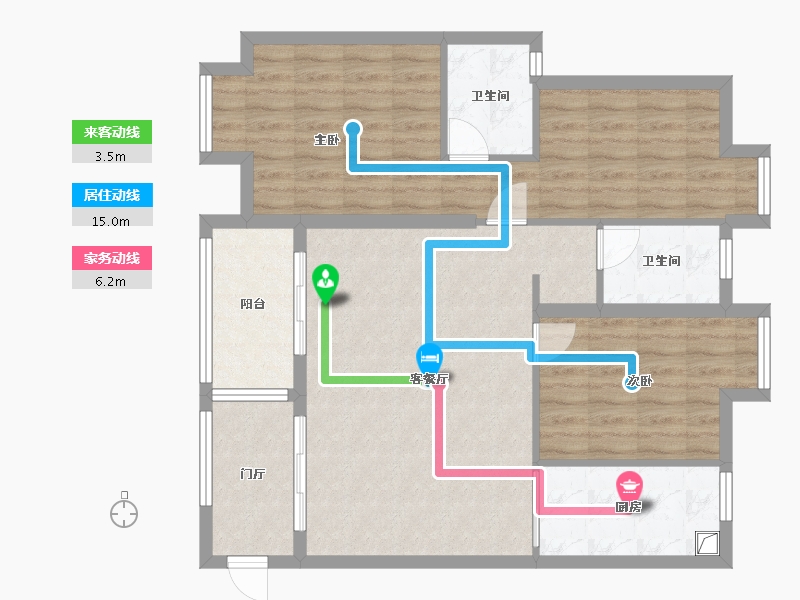 湖北省-襄阳市-洪山滨江府-80.00-户型库-动静线