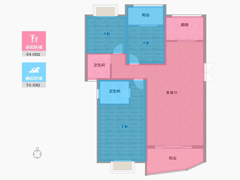 湖南省-长沙市-湘水一城-112.80-户型库-动静分区